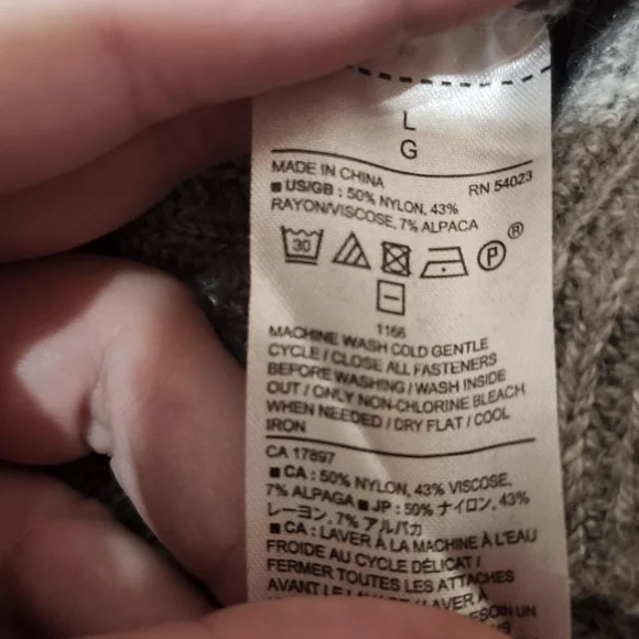 Banana Republic Alpaca Cozy Knit Hooded Sweater Size L - Picture 6 of 8